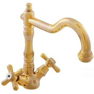 Смеситель для раковины Rav Slezak (Рав Слезак) Morava MK621.5/8Z, золото
