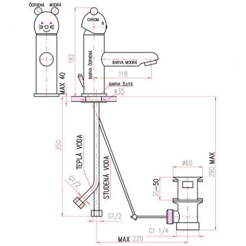 Смеситель для раковины Rav Slezak (Рав Слезак) Seina Junior SE326.5, красный