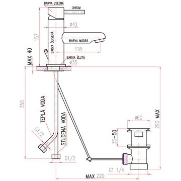 Смеситель для раковины Rav Slezak (Рав Слезак) Seina Junior SE426.5, красный