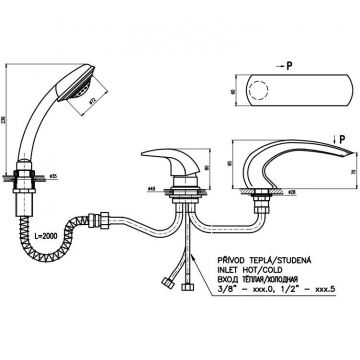 Смеситель на борт ванны Rav Slezak (Рав Слезак) Dunaj D472.5YZ, золото