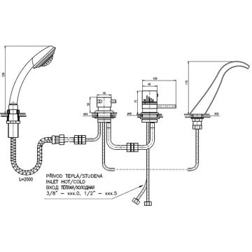 Смеситель на борт ванны Rav Slezak (Рав Слезак) Dunaj Termostat DT261.5P, хром