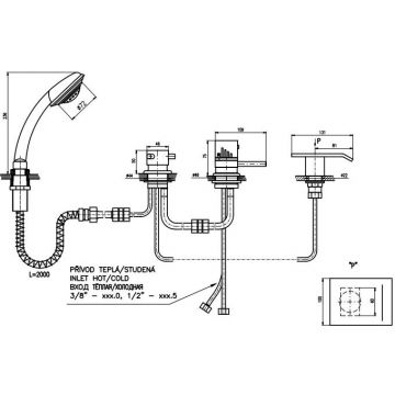 Смеситель на борт ванны Rav Slezak (Рав Слезак) Dunaj Termostat DT273.5P, хром