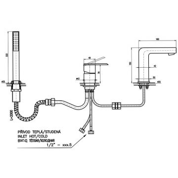 Смеситель на борт ванны Rav Slezak (Рав Слезак) Loira LR565.5YZ, золото