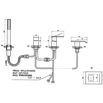 Смеситель на борт ванны Rav Slezak (Рав Слезак) Loira LR573.5P, хром