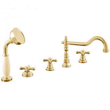 Смеситель на борт ванны Rav Slezak (Рав Слезак) Morava MK164.5PZ, золото