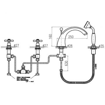 Смеситель на борт ванны Rav Slezak (Рав Слезак) Morava MK169.5S, хром