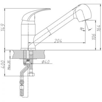 Смеситель для кухни с выдвижной лейкой и режимом душ D-Lin (Д-Лин) D158602, хром