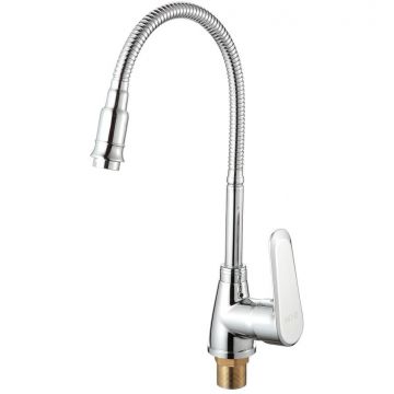 Смеситель для кухни с гибким изливом D-Lin (Д-Лин) D150362-Q, хром