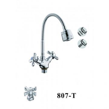 Смеситель для кухни с гибким изливом D-Lin (Д-Лин) D153807-T, хром