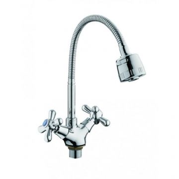 Смеситель для кухни с гибким изливом D-Lin (Д-Лин) D153819-T, хром
