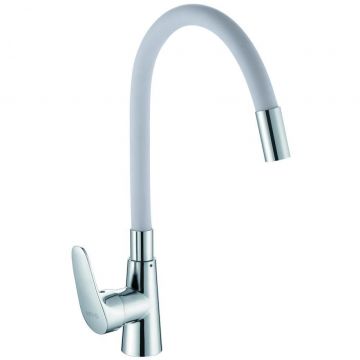 Смеситель для кухни с гибким изливом D-Lin (Д-Лин) D155302-2, хром/серый