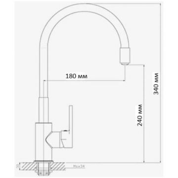 Смеситель для кухни с гибким изливом D-Lin (Д-Лин) D155308-5, хром/зеленый