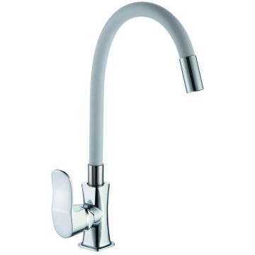 Смеситель для кухни с гибким изливом D-Lin (Д-Лин) D155318-2, хром/серый