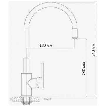 Смеситель для кухни с гибким изливом D-Lin (Д-Лин) D155318-5, хром/зеленый