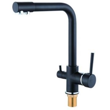 Смеситель для кухни с подключением фильтра для воды D-Lin (Д-Лин) D159315-1A, черный