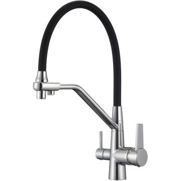 Смеситель для кухни с подключением фильтра для воды D-Lin (Д-Лин) D159317, хром/черный