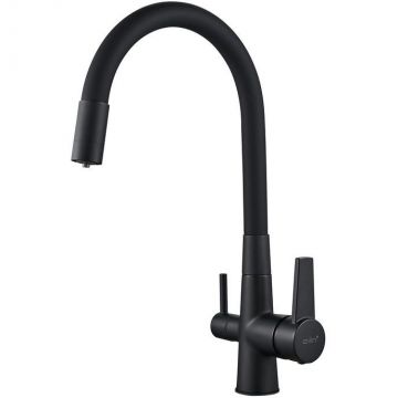 Смеситель для кухни с подключением фильтра для воды D-Lin (Д-Лин) D159317-4A, черный