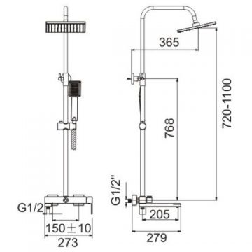 Душевая система BELZ B24613-7, черный