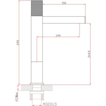 Смеситель для раковины Bronze de Luxe (Бронз Де Люкс) Avantgarde 2030RH, черный/красный