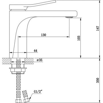 Смеситель для раковины Bronze de Luxe (Бронз Де Люкс) Element EL02GB, матовое золото