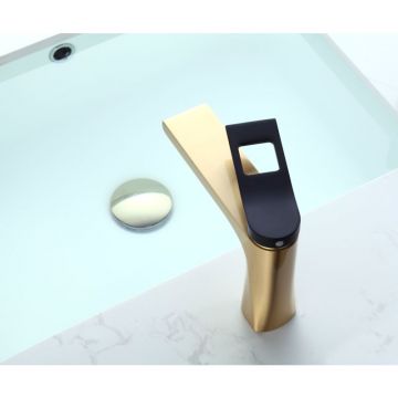 Смеситель для раковины Bronze de Luxe (Бронз Де Люкс) Element EL02GB, матовое золото