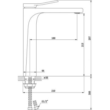 Смеситель для раковины Bronze de Luxe (Бронз Де Люкс) Element EL21GB, матовое золото