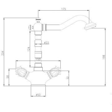 Смеситель для раковины Bronze de Luxe (Бронз Де Люкс) Florence 21381, бронза