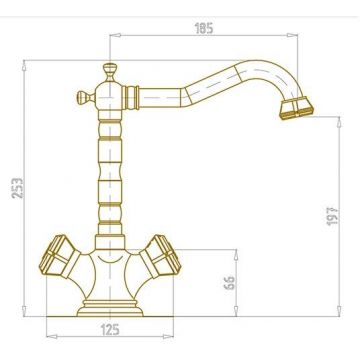 Смеситель для раковины Bronze de Luxe (Бронз Де Люкс) Royal 10105/1, бронза