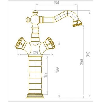 Смеситель для раковины Bronze de Luxe (Бронз Де Люкс) Royal 10219, бронза