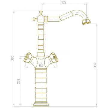 Смеситель для раковины Bronze de Luxe (Бронз Де Люкс) Royal 21973, бронза