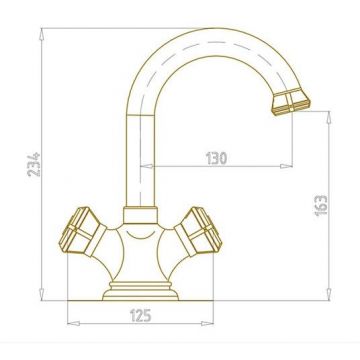Смеситель для раковины Bronze de Luxe (Бронз Де Люкс) Royal 21981/1, бронза