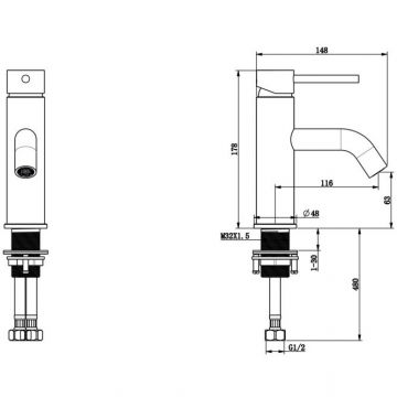 Смеситель для раковины Bronze de Luxe (Бронз Де Люкс) Scandi 1451BR, бронза