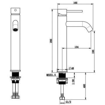 Смеситель для раковины Bronze de Luxe (Бронз Де Люкс) Scandi 1452BR, бронза