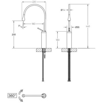 Смеситель для раковины Bronze de Luxe (Бронз Де Люкс) Scandi 9015C, хром