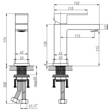 Смеситель для раковины Bronze de Luxe (Бронз Де Люкс) Simple SA980, хром