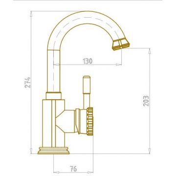 Смеситель для раковины Bronze de Luxe (Бронз Де Люкс) Windsor 10127, бронза