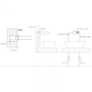 Смеситель для раковины настенный Bronze de Luxe (Бронз Де Люкс) Avantgarde 2021GB, бронза