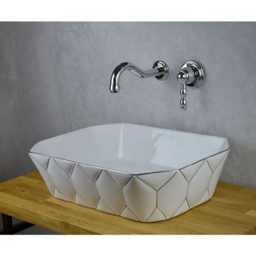 Смеситель для раковины настенный Bronze de Luxe (Бронз Де Люкс) Tiffany 1920CR, хром