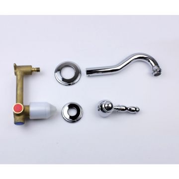 Смеситель для раковины настенный Bronze de Luxe (Бронз Де Люкс) Tiffany 1920CR, хром