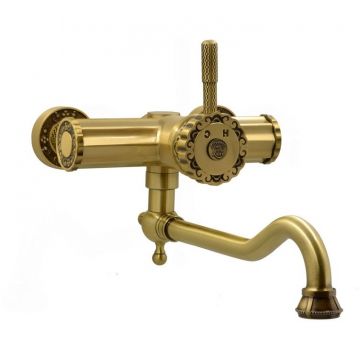 Смеситель для раковины настенный Bronze de Luxe (Бронз Де Люкс) Windsor 10111, бронза