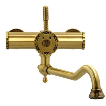 Смеситель для раковины настенный Bronze de Luxe (Бронз Де Люкс) Windsor 10111, бронза