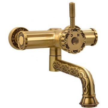 Смеситель для раковины настенный Bronze de Luxe (Бронз Де Люкс) Windsor 10114, бронза