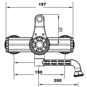 Смеситель для раковины настенный Bronze de Luxe (Бронз Де Люкс) Windsor 10114, бронза
