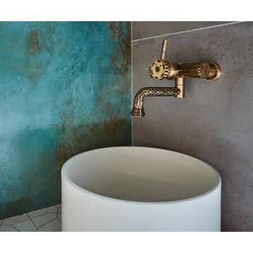 Смеситель для раковины настенный Bronze de Luxe (Бронз Де Люкс) Windsor 10114, бронза