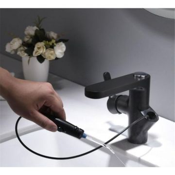 Смеситель для раковины с ирригатором Bronze de Luxe (Бронз Де Люкс) Optimal 10188B, черный