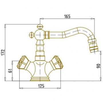 Смеситель для биде Bronze de Luxe (Бронз Де Люкс) Royal 10217, бронза