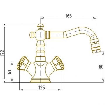 Смеситель для биде Bronze de Luxe (Бронз Де Люкс) Royal 10217/1, бронза