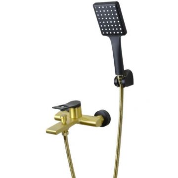 Смеситель для ванны Bronze de Luxe (Бронз Де Люкс) Element EL03GB, матовое золото/черный