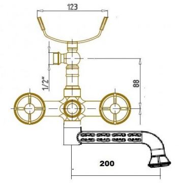 Смеситель для ванны Bronze de Luxe (Бронз Де Люкс) Royal 10119P, бронза