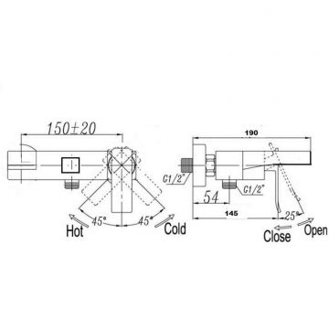 Смеситель для ванны Bronze de Luxe (Бронз Де Люкс) Simple STB980, хром